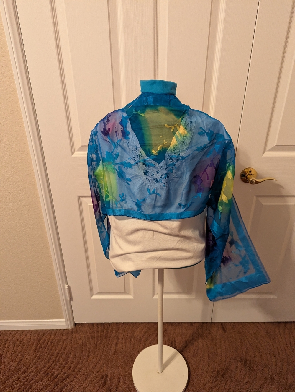 Chinese Silk Floral Scarf